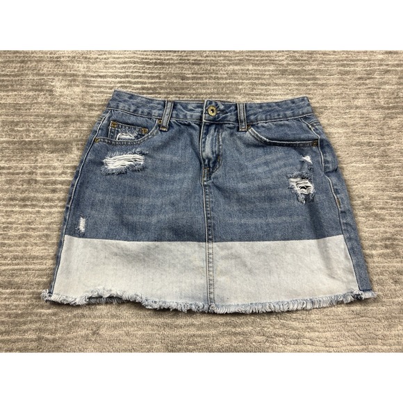 Dresses & Skirts - True Craft Skirt Juniors 3 Blue Denim‎ Mini 100% Cotton Casual